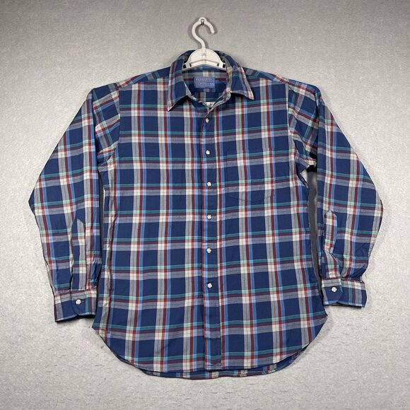 Pendleton Other - VTG Pendleton Shirt Mens Medium Blue Multicolored Check Virgin Wool Made in USA